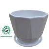 Ceramic Pot White Round